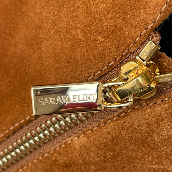 Sarah Flint Perfect Zip Bootie 30 In Cognac Suede Size IT 37.5/US 7.5 - Picture 10 of 15